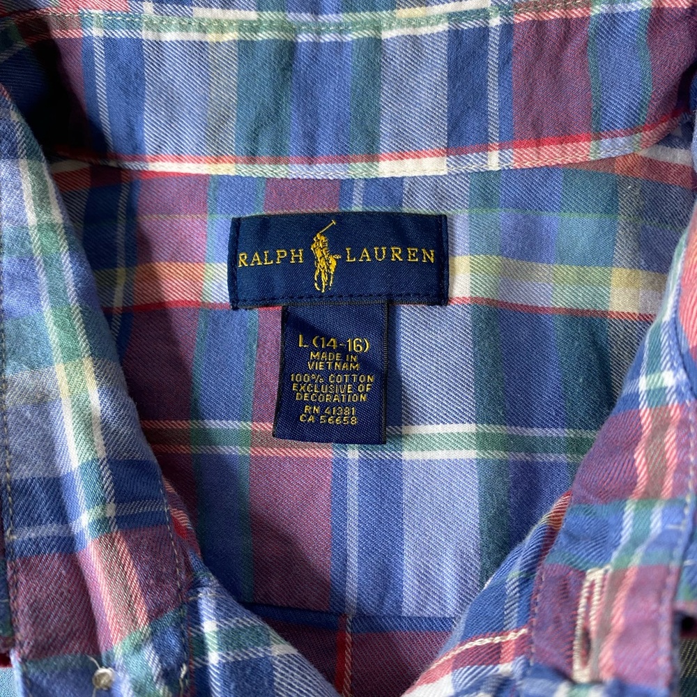 Ralph Lauren Plaid Cotton Oxford Shirt
Size: L 14-16
100% Cotton - Picture 2 of 5